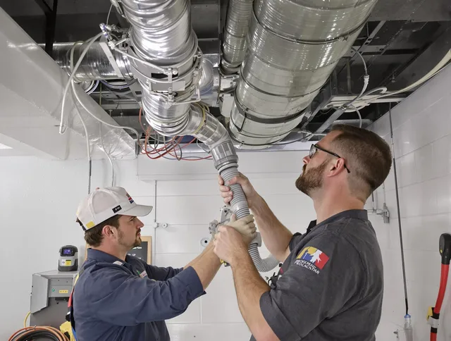 Dartmouth Air Duct Cleaning technician performing thorough AC duct cleaning in Dartmouth